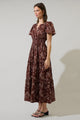 Gibson Floral Palmer Poplin Tiered Maxi Dress