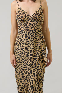 Clare Leopard Doris Ruffle Maxi Dress