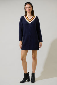 Corunna V-Neck Mini Sweater Dress