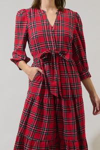 Boswell Tartan Plaid Yanis Button Up Midi Dress