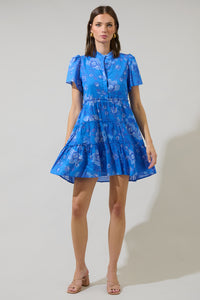 Selma Floral Otis Tiered Cotton Voile Mini Dress