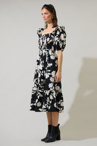 Mableton Floral Rosswell Smocked Midi Dress