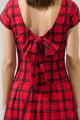 Woodland Red Plaid Mali Pleated Mini Dress