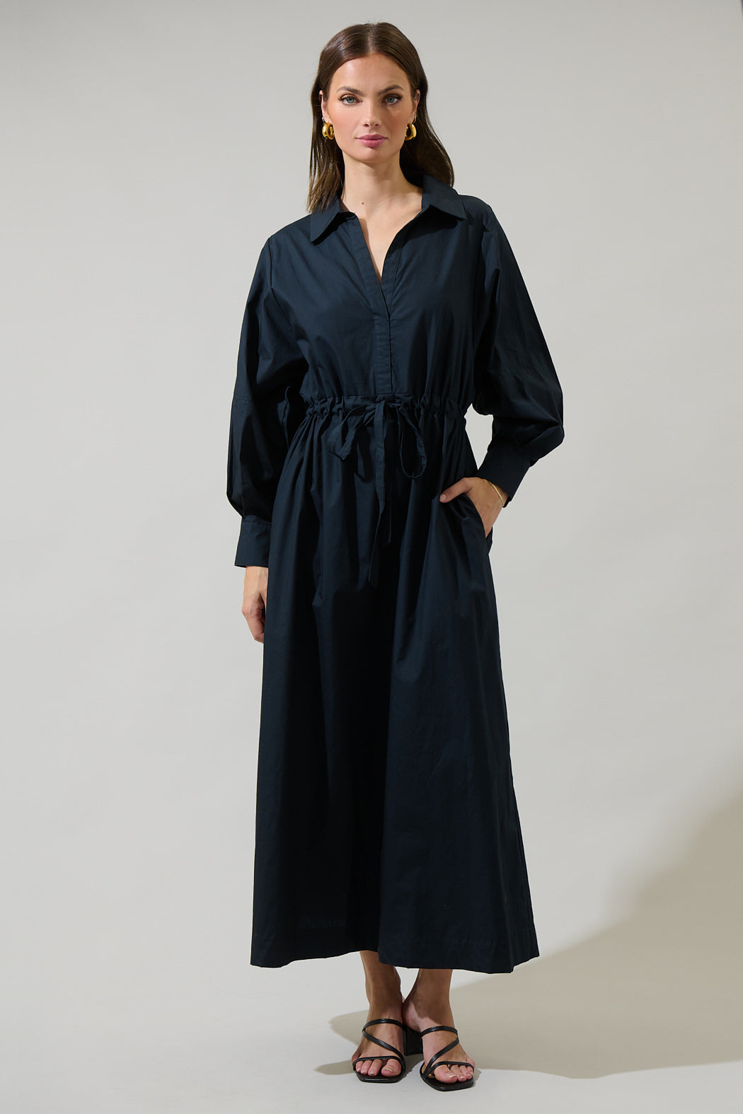 Faiza Dolman Sleeve Poplin Maxi Dress Sugarlips Faiza Dolman Sleeve Poplin Maxi Dress Sugarlips