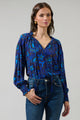 Bluford Floral Weylin Split Neck Tassel Blouse