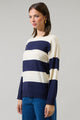 Hebrony Color Block Striped Sweater