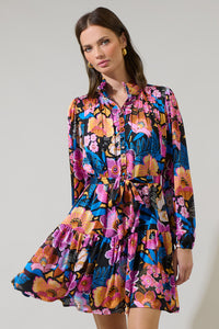 Kadence Floral Groover Button Up Mini Dress