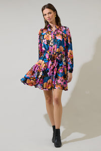 Kadence Floral Groover Button Up Mini Dress