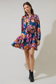 Kadence Floral Groover Button Up Mini Dress