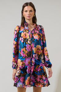 Kadence Floral Groover Button Up Mini Dress