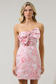 Jewel Jacquard Bow Strapless Mini Dress