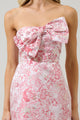 Jewel Jacquard Bow Strapless Mini Dress