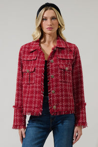 Lorette Plaid Trista Tweed Blazer