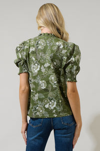 Hazleton Floral Reign Split Neck Top