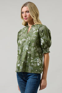 Hazleton Floral Reign Split Neck Top