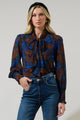 Lebanon Floral Etienne Tie Neck Long Sleeve Blouse