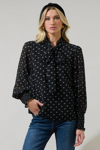 Rosaly Bow Etienne Tie Neck Long Sleeve Blouse