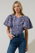 Bruceton Floral Tune Puff Sleeve Top