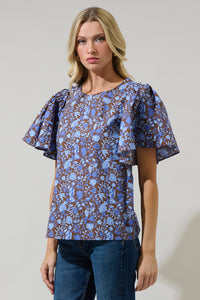 Bruceton Floral Tune Puff Sleeve Top