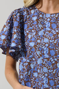 Bruceton Floral Tune Puff Sleeve Top