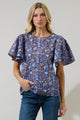 Bruceton Floral Tune Puff Sleeve Top