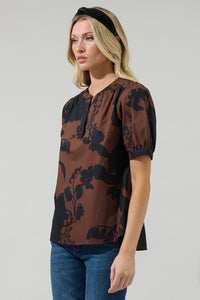 Somerton Floral Neli Split Neck Top