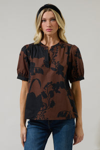 Somerton Floral Neli Split Neck Top