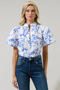 Leya Floral Inaya Split Neck Top