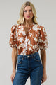 Surrey Floral Court Button Down Top