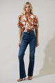 Surrey Floral Court Button Down Top