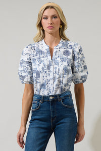 Renzo Toile Court Button Down Top