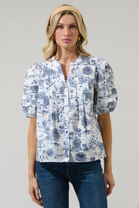 Renzo Toile Court Button Down Top