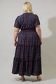 Miley Plaid Palmer Poplin Tiered Maxi Dress Curve