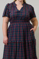 Miley Plaid Palmer Poplin Tiered Maxi Dress Curve