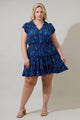 Bluford Floral Toledo Tiered Mini Dress Curve