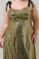 Adelisa Sequin Tie Strap Midi Dress Curve