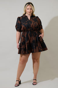 Somerton Floral Stacie Button Down Mini Dress Curve