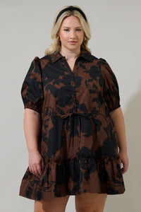 Somerton Floral Stacie Button Down Mini Dress Curve