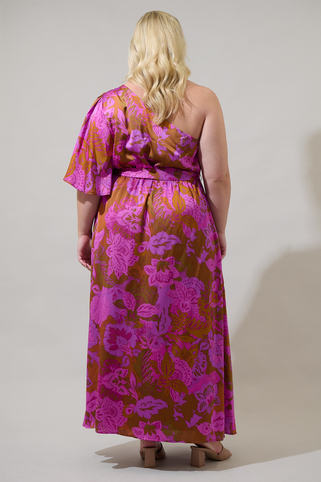 one shoulder plus size maxi dress City Chic | Captivate One Shoulder Maxi Dress - Ivory