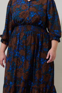 Lebanon Floral Irene Smocked Midi Dress Curve