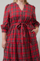 Boswell Tartan Plaid Yanis Button Up Midi Dress Curve