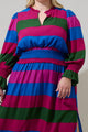 Saige Striped Ria Smocked Midi Dress Curve