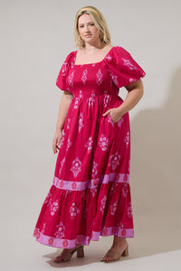 Mercer Floral Berky Smocked Maxi Dress Curve