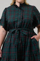 Brook Plaid Cottonwood Ruffle Button Down Mini Dress Curve