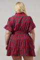 Arvada Plaid Cottonwood Ruffle Button Down Mini Dress Curve