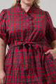 Arvada Plaid Cottonwood Ruffle Button Down Mini Dress Curve