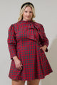 Arvada Plaid Padma Bow Mini Dress Curve