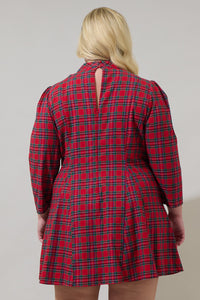 Arvada Plaid Padma Bow Mini Dress Curve