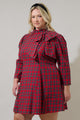 Arvada Plaid Padma Bow Mini Dress Curve