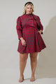 Arvada Plaid Padma Bow Mini Dress Curve